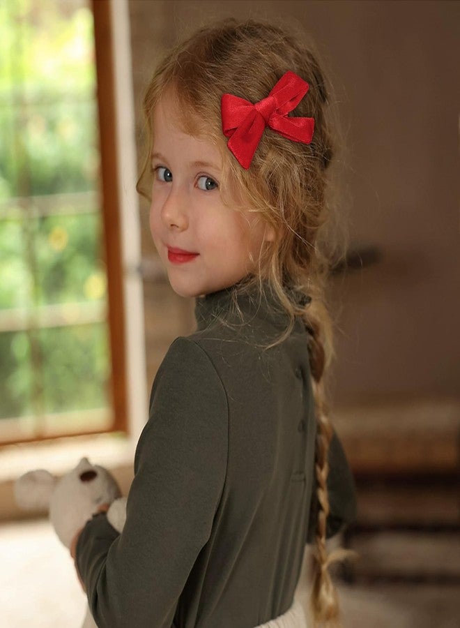 ميروكش ٦ قطع من ربطات الشعر المخملية الحمراء بثلاثة أشكال وأحجام ٥ بوصات و٣.٥ بوصات و٤ بوصات، مصنوعة يدويًا، مزودة بمشابك شعر على شكل فيونكة، مثالية للفتيات الصغيرات والمراهقات وفتيات المدارس، لتزيين فساتينهن في أعياد الميلاد وعيد الحب، كهدية مميزة في أعياد الميلاد. - Image 4